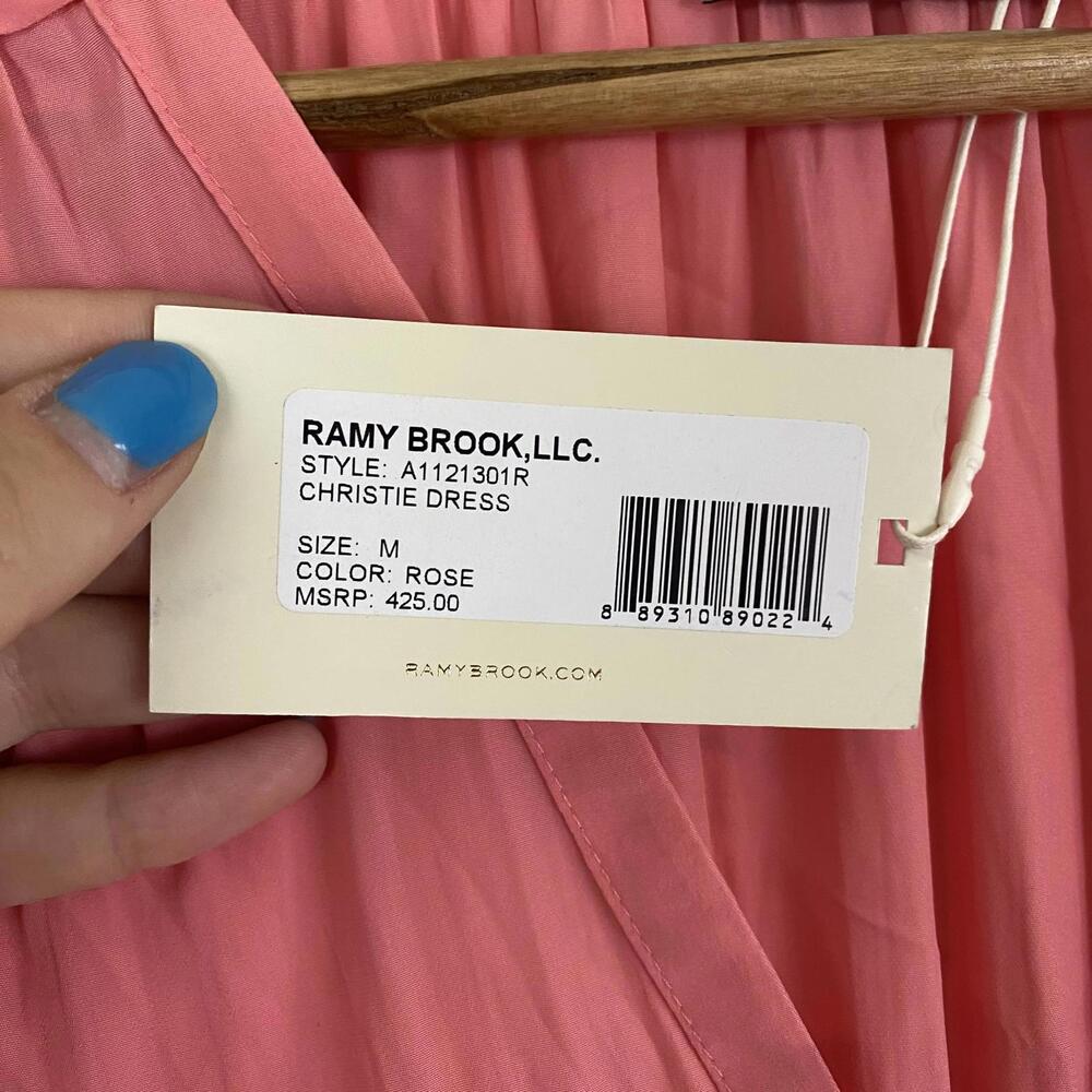 RAMY BROOK christie long sleeve mini dress in rose sz M - Picture 4 of 7
